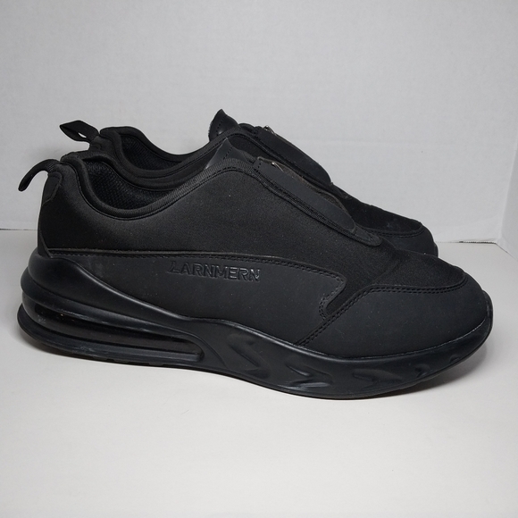 Larnmern Slip On Womens Sz 9 Mens Sz 7.5 Work Shoes non slip Black Zip Closure - Picture 2 of 16